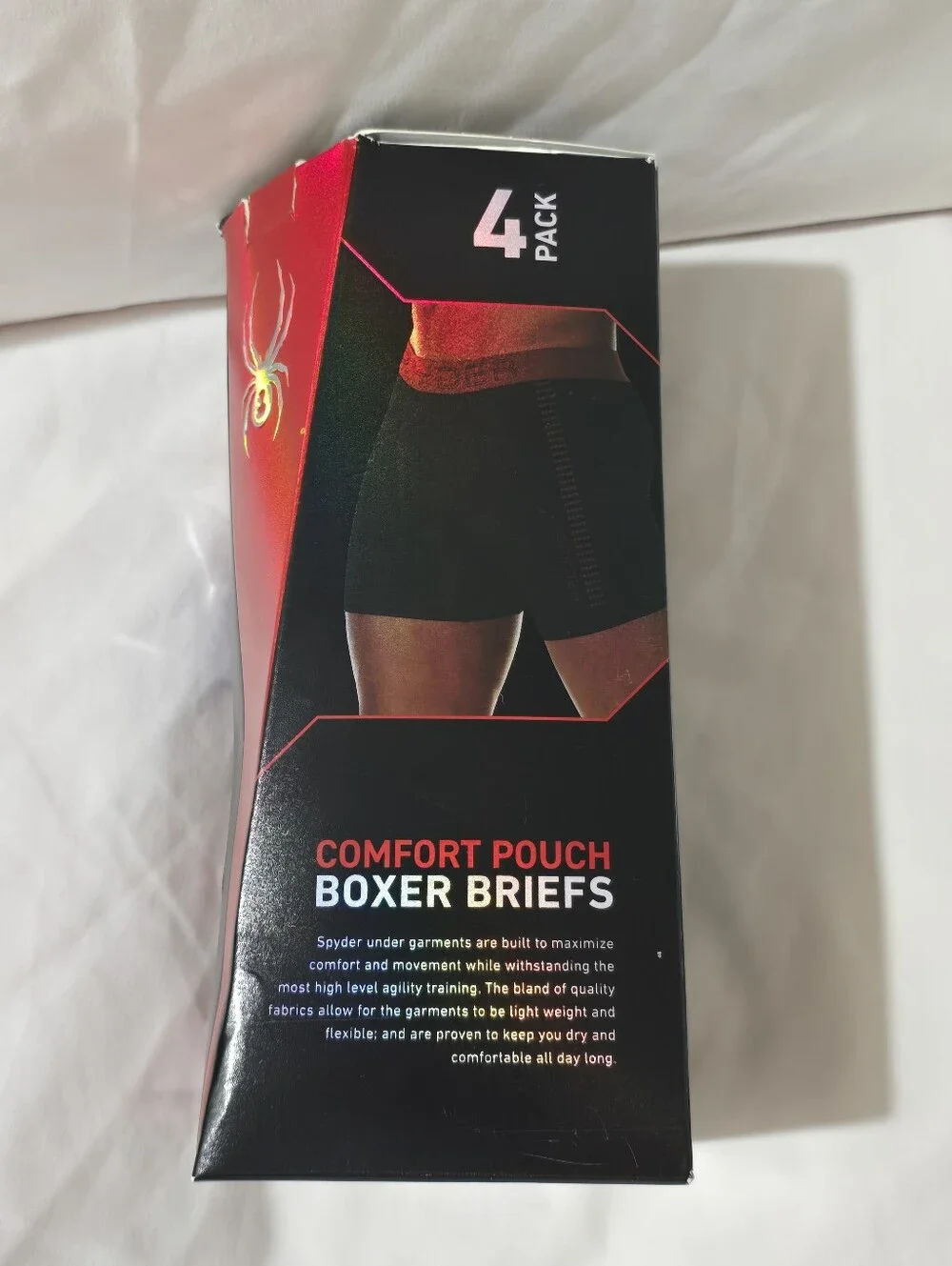 NWT Spyder Men's 3 Pack Comfort Pouch Stretch Boxer Briefs Black Grey Red Blue